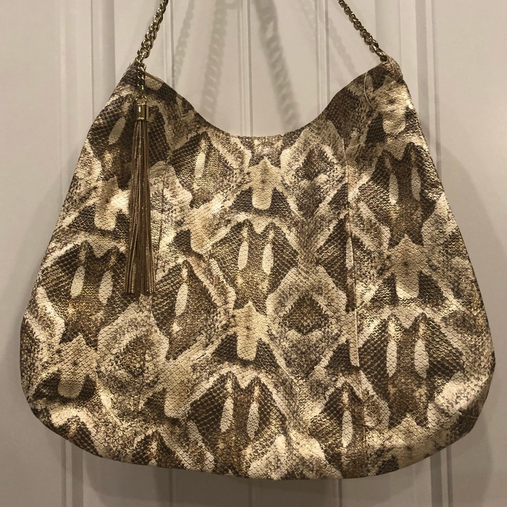 Metallic Snake Print Bag